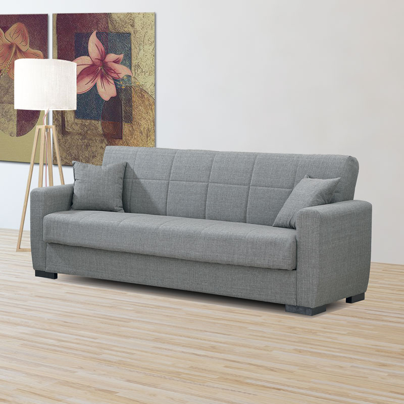 Divano Letto 3 Posti Con Contenitore In Tessuto Colore Grigio 220x74xh 88 A17159 Ebay